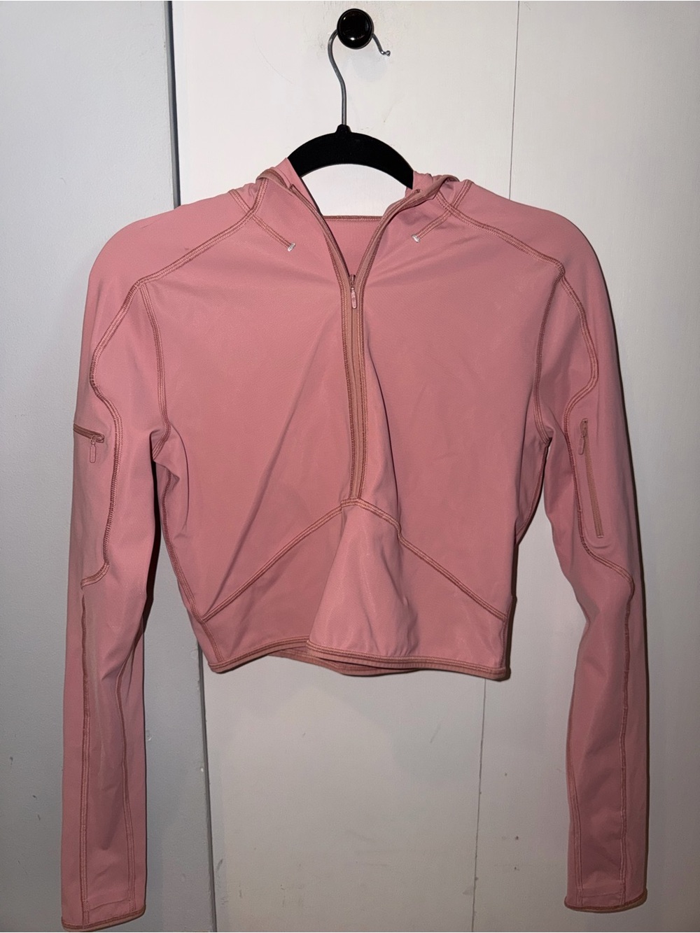 Lululemon Pink Half-Zip Hooded Active Top